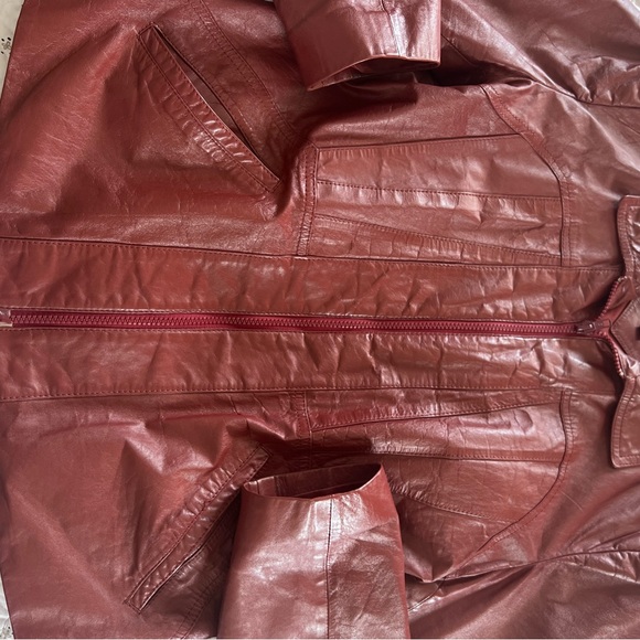 Vintage Jeffery genuine Leather Jacket in Redish Brown - Picture 5 of 10